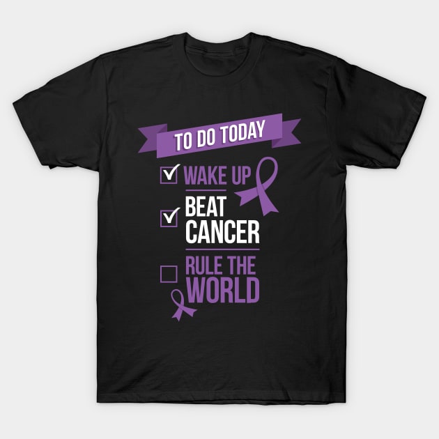 Beat Cancer Rule the World T-Shirt by jomadado